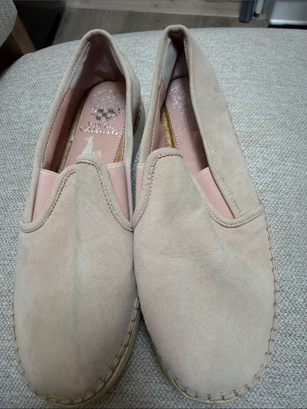 Vince Camuto Women's Pink Suede Slip-On Loafers
